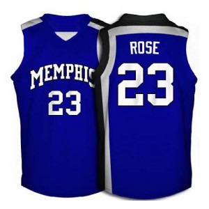 Maillot Nike Bleu Memphis Tigers High School Throwback Authentic Chicago Bulls - Derrick Rose #23 - Homme