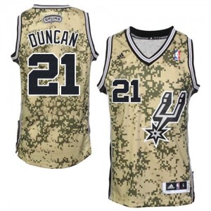 San Antonio Spurs Tim Duncan #21 Swingman Maillot d'équipe de NBA - Camo pour Homme