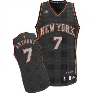 Maillot NBA Noir Carmelo Anthony #7 New York Knicks Rhythm Fashion Swingman Homme Adidas