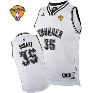 Oklahoma City Thunder Kevin Durant #35 Finals Patch Swingman Maillot d'équipe de NBA - Blanc pour Homme