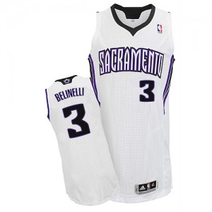 Maillot Authentic Sacramento Kings NBA Home Blanc - #3 Marco Belinelli - Homme