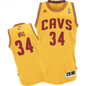 Maillot NBA Cleveland Cavaliers #34 Tyrone Hill Or Adidas Authentic Alternate - Homme