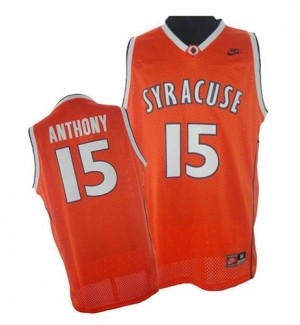 New York Knicks Carmelo Anthony #15 Syracuse College Authentic Maillot d'équipe de NBA - Orange pour Homme