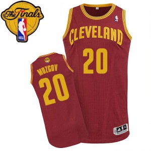 Maillot Authentic Cleveland Cavaliers NBA Road 2015 The Finals Patch Vin Rouge - #20 Timofey Mozgov - Homme