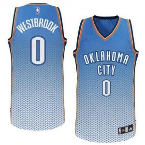 Maillot NBA Bleu Russell Westbrook #0 Oklahoma City Thunder Resonate Fashion Authentic Homme Adidas
