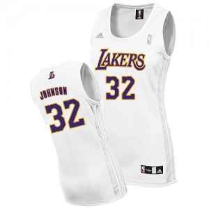 Los Angeles Lakers Magic Johnson #32 Alternate Authentic Maillot d'équipe de NBA - Blanc pour Femme