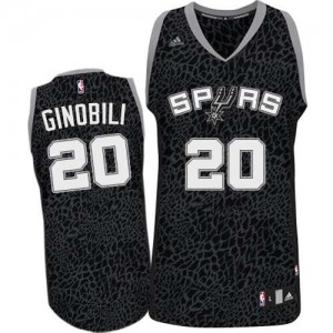 San Antonio Spurs #20 Adidas Crazy Light Noir Authentic Maillot d'équipe de NBA Vente pas cher - Manu Ginobili pour Homme