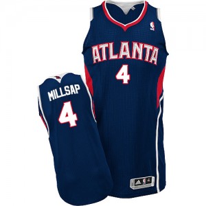 Maillot Adidas Bleu marin Road Authentic Atlanta Hawks - Paul Millsap #4 - Homme