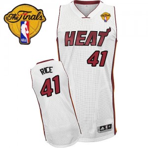 Maillot NBA Authentic Glen Rice #41 Miami Heat Home Finals Patch Blanc - Homme