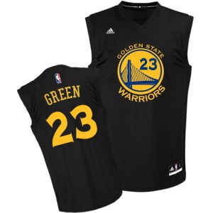 Maillot NBA Golden State Warriors #23 Draymond Green Noir Adidas Authentic Fashion - Homme