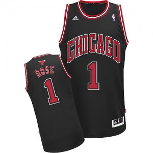 Maillot NBA Chicago Bulls #1 Derrick Rose Noir Adidas Swingman Alternate - Homme