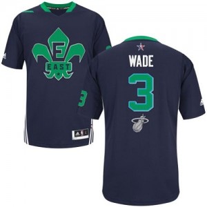 Miami Heat Dwyane Wade #3 2014 All Star Swingman Maillot d'équipe de NBA - Bleu marin pour Homme