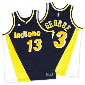 Maillot Adidas Marine / Or Throwback Authentic Indiana Pacers - Paul George #13 - Homme