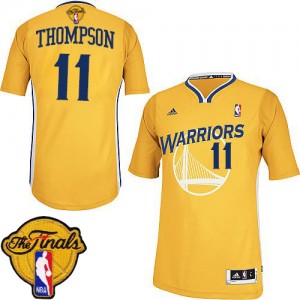 Maillot NBA Swingman Klay Thompson #11 Golden State Warriors Alternate 2015 The Finals Patch Or - Femme