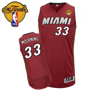 Maillot NBA Rouge Alonzo Mourning #33 Miami Heat Alternate Finals Patch Swingman Homme Adidas