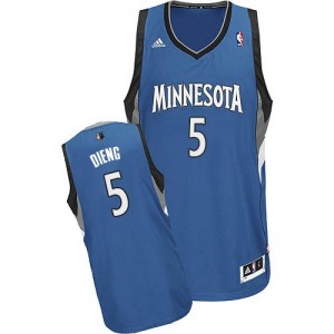 Maillot NBA Slate Blue Gorgui Dieng #5 Minnesota Timberwolves Road Swingman Homme Adidas
