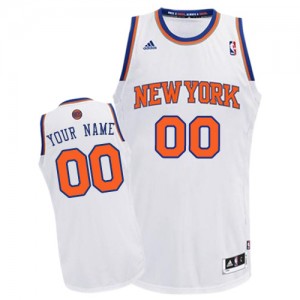 Maillot NBA New York Knicks Personnalisé Swingman Blanc Adidas Home - Homme