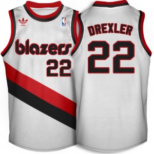 Portland Trail Blazers #22 Adidas Throwback ?me Blanche Swingman Maillot d'équipe de NBA Promotions - Clyde Drexler pour Homme