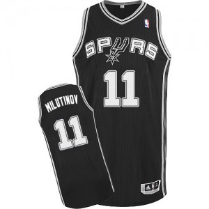 Maillot Adidas Noir Road Authentic San Antonio Spurs - Nikola Milutinov #11 - Homme