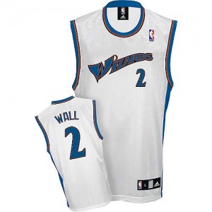 Washington Wizards #2 Adidas Blanc Authentic Maillot d'équipe de NBA Magasin d'usine - John Wall pour Homme