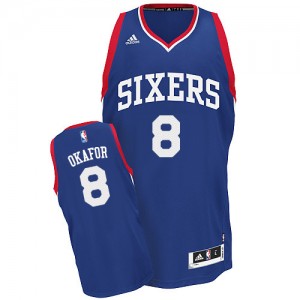 Maillot NBA Bleu royal Jahlil Okafor #8 Philadelphia 76ers Alternate Swingman Homme Adidas