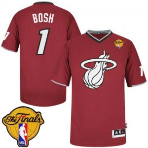 Maillot Authentic Miami Heat NBA 2013 Christmas Day Finals Patch Rouge - #1 Chris Bosh - Homme