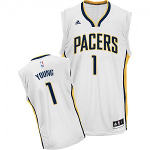 Maillot NBA Blanc Joseph Young #1 Indiana Pacers Home Swingman Homme Adidas