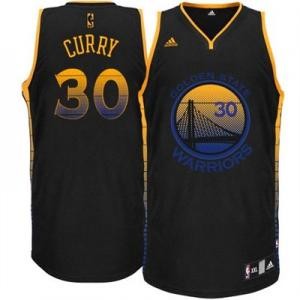 Maillot Swingman Golden State Warriors NBA Vibe Noir - #30 Stephen Curry - Homme