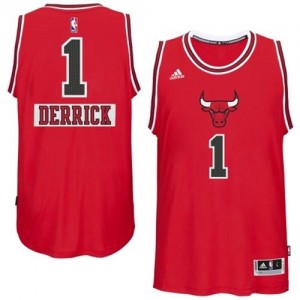 Maillot NBA Chicago Bulls #1 Derrick Rose Rouge Adidas Authentic 2014-15 Christmas Day - Enfants