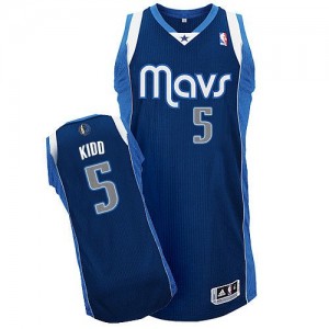 Maillot Adidas Bleu marin Alternate Authentic Dallas Mavericks - Jason Kidd #5 - Homme