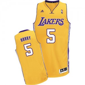 Los Angeles Lakers Robert Horry #5 Home Swingman Maillot d'équipe de NBA - Or pour Homme