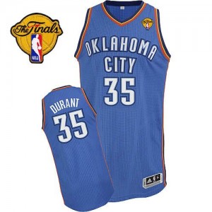 Oklahoma City Thunder #35 Adidas Road Finals Patch Bleu royal Authentic Maillot d'équipe de NBA pas cher - Kevin Durant pour Homme
