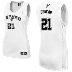 San Antonio Spurs #21 Adidas Home Blanc Authentic Maillot d'équipe de NBA en ligne - Tim Duncan pour Femme