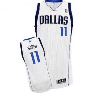 Maillot NBA Dallas Mavericks #11 Jose Barea Blanc Adidas Authentic Home - Homme