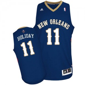 Maillot NBA Swingman Jrue Holiday #11 New Orleans Pelicans Road Bleu marin - Homme