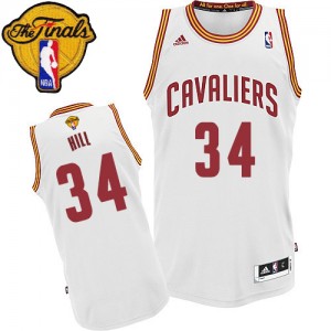Maillot NBA Swingman Tyrone Hill #34 Cleveland Cavaliers Home 2015 The Finals Patch Blanc - Homme