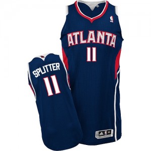Maillot NBA Bleu marin Tiago Splitter #11 Atlanta Hawks Road Authentic Homme Adidas