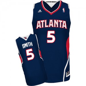 Maillot NBA Bleu marin Josh Smith #5 Atlanta Hawks Road Swingman Homme Adidas