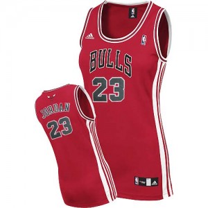 Maillot NBA Rouge Michael Jordan #23 Chicago Bulls Road Swingman Femme Adidas