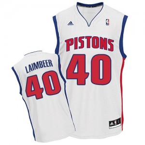 Maillot Swingman Detroit Pistons NBA Home Blanc - #40 Bill Laimbeer - Homme