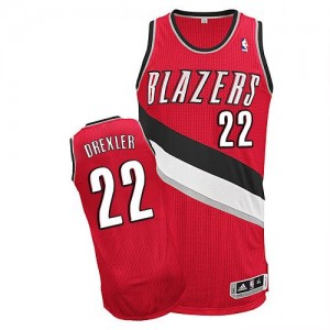 Maillot Adidas Rouge Alternate Authentic Portland Trail Blazers - Clyde Drexler #22 - Homme