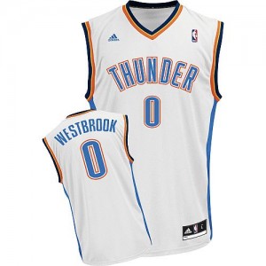 Oklahoma City Thunder #0 Adidas Home Blanc Swingman Maillot d'équipe de NBA Peu co?teux - Russell Westbrook pour Femme