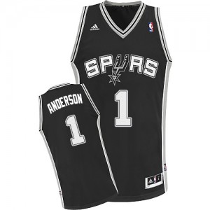 Maillot NBA Swingman Kyle Anderson #1 San Antonio Spurs Road Noir - Homme
