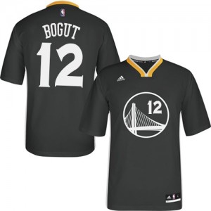 Maillot Adidas Noir Alternate Authentic Golden State Warriors - Andrew Bogut #12 - Homme