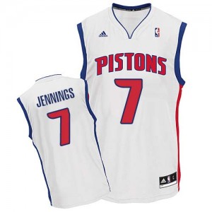 Maillot Adidas Blanc Home Swingman Detroit Pistons - Brandon Jennings #7 - Homme