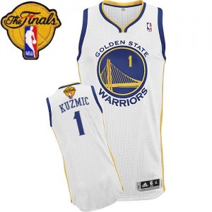 Maillot NBA Blanc Ognjen Kuzmic #1 Golden State Warriors Home 2015 The Finals Patch Authentic Homme Adidas