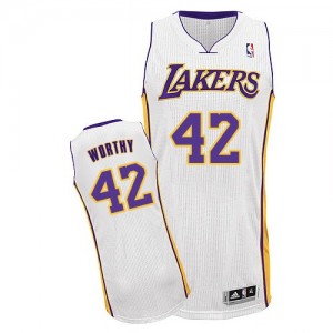Maillot Authentic Los Angeles Lakers NBA Alternate Blanc - #42 James Worthy - Homme