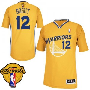 Golden State Warriors #12 Adidas Alternate 2015 The Finals Patch Or Authentic Maillot d'équipe de NBA pour pas cher - Andrew Bogut pour Homme