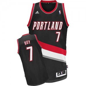 Maillot NBA Portland Trail Blazers #7 Brandon Roy Noir Adidas Swingman Road - Homme