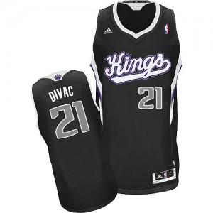 Maillot NBA Sacramento Kings #21 Vlade Divac Noir Adidas Swingman Alternate - Homme